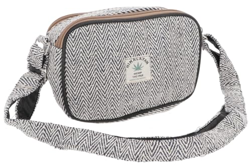 GURU SHOP Kleine Hanf Schultertasche, Natürliche Nepal Tasche - Modell 3, Unisex - Erwachsene, Baumwolle, 13x20x5 cm von GURU SHOP