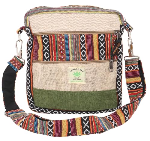GURU SHOP Kleine Hanftasche Schultertasche, Boho Ethnotasche, Patchwork Tasche - Modell 2, Unisex - Erwachsene, 25x20x8 cm von GURU SHOP