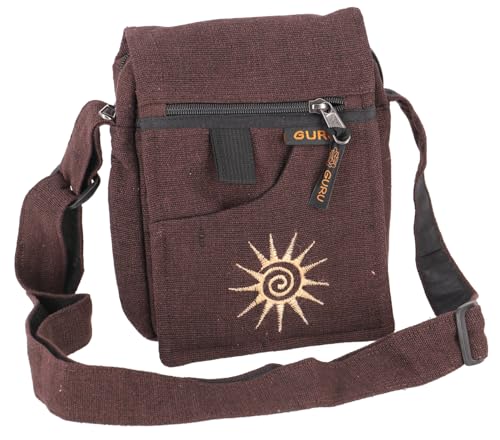 GURU SHOP Kleine Schultertasche, Passporttasche - Braun, Unisex - Erwachsene, Baumwolle, 20x14x5 cm GURU SHOP Kleine Schultertasche, Passporttasche - Braun, Unisex - Erwachsene, Baumwolle, 20x14x5 cm von GURU SHOP