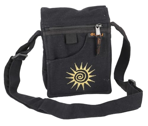 GURU SHOP Kleine Schultertasche, Passporttasche - Schwarz, Unisex - Erwachsene, Baumwolle, 20x16x8 cm GURU SHOP Kleine Schultertasche, Passporttasche - Schwarz, Unisex - Erwachsene, Baumwolle, 20x16x8 cm von GURU SHOP