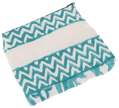 GURU SHOP Kleiner Geldbeutel, Kosmetiktasche aus Blockdruck Stoff - Modell 10, Unisex - Erwachsene, Baumwolle, 12x14x1 cm von GURU SHOP