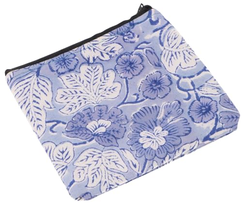 GURU SHOP Kleiner Geldbeutel, Kosmetiktasche aus Blockdruck Stoff - Modell 13, Unisex - Erwachsene, Baumwolle, 12x14x1 cm von GURU SHOP