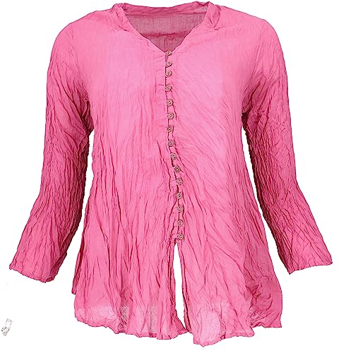 GURU SHOP Krinkelbluse, Hemdbluse, Krinkelbluse, Damen, Altrosa, Baumwolle, Size:36 von GURU SHOP