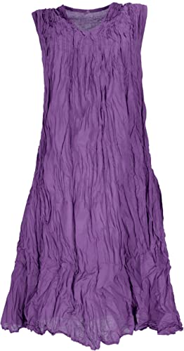 GURU SHOP Krinkelkleid, Luftiges Sommerkleid im Crash Look, Strandkleid, Damen, Flieder, Baumwolle, Size:40 von GURU SHOP