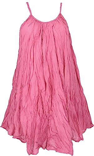 GURU SHOP Krinkelkleid, Minikleid, Sommerkleid, Strandkleid, Damen, Pink, Baumwolle, Size:40 von GURU SHOP