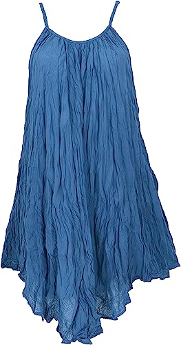 GURU SHOP Krinkelkleid, Minikleid, Sommerkleid, Strandkleid, Damen, Blau, Baumwolle, Size:40 von GURU SHOP