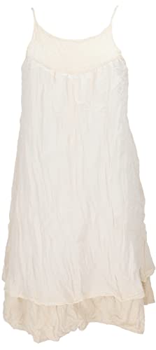 GURU SHOP Krinkelkleid, Minikleid, Sommerkleid, Strandkleid, Lagenkleid, Damen, Naturweiß, Baumwolle, Size:40 von GURU SHOP