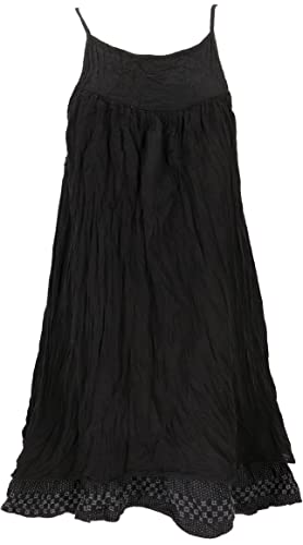 GURU SHOP Krinkelkleid, Minikleid, Sommerkleid, Strandkleid, Lagenkleid, Damen, Schwarz, Baumwolle, Size:40 von GURU SHOP