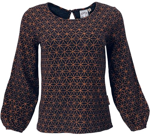 GURU SHOP Langarmshirt aus Bio-Baumwolle mit Pluderärmeln, Schwarz, Size:L (40) von GURU SHOP