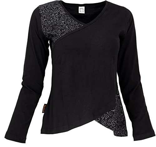 GURU SHOP Langarmshirt -chic, Schwarz, Baumwolle, Size:M (38) von GURU SHOP