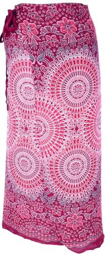 GURU SHOP Langer Wickelrock, Strandrock, Sommerrock - Rot, Damen, Synthetisch von GURU SHOP