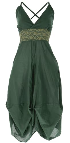 GURU SHOP Langes Sommerkleid Hippie Chic - Olive, Damen, Baumwolle, Size:L/XL von GURU SHOP