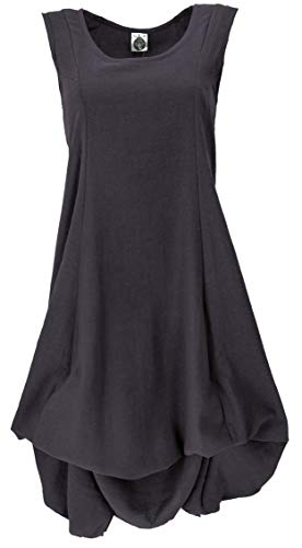 GURU SHOP Langes Wandelbares Sommerkleid, Maxikleid, Schwarz, Baumwolle, Size:L (42) von GURU SHOP