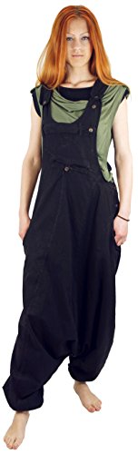 GURU SHOP Latzhose Aladinhose Haremshose Pluderhose Pumphose, Schwarz, Baumwolle, Size:L (40) von GURU SHOP