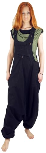 GURU SHOP Latzhose Aladinhose Haremshose Pluderhose Pumphose - Schwarz, Damen, Baumwolle, Size:M von GURU SHOP