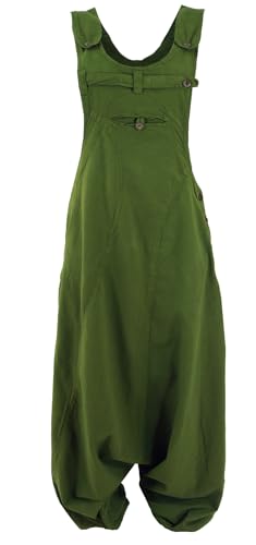 GURU SHOP Latzhose Aladinhose Haremshose Pluderhose Pumphose - Olive, Damen, Baumwolle, Size:S von GURU SHOP