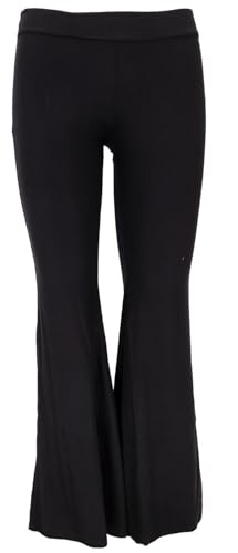 GURU SHOP Leggings mit Schlag, Boho Schlaghose - Schwarz, Damen, Synthetisch, Size:L von GURU SHOP