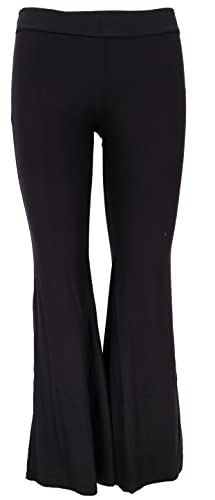 GURU SHOP Leggings mit Schlag, Schlaghose - Schwarz, Synthetisch, Size:S (36) von GURU SHOP