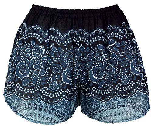 GURU SHOP Leichte Pantys, Print Shorts, Damen, Schwarz/blau, Synthetisch, Size:38 von GURU SHOP