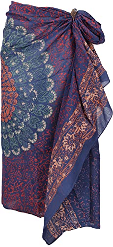 GURU SHOP Leichter Mandala Pareo, Sarong, Handbedrucktes Baumwolltuch, Wandbehang, Herren/Damen, Modell 16, Baumwolle, Size:One Size, 160x100 cm von GURU SHOP