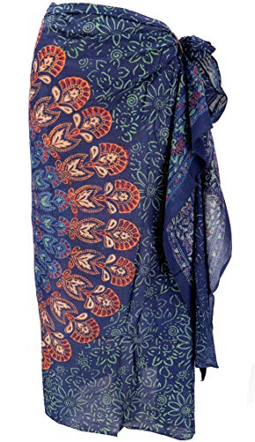 GURU SHOP Leichter Mandala Pareo, Sarong, Handbedrucktes Baumwolltuch, Wandbehang, Herren/Damen, Modell 6, Baumwolle, Size:One Size, 160x100 cm von GURU SHOP