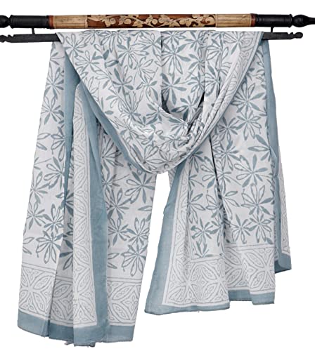 GURU SHOP Leichter Pareo, Sarong, Handbedrucktes Baumwolltuch, Herren/Damen, Farb Kombination 28, Baumwolle, Size:One Size, 190x120 cm von GURU SHOP