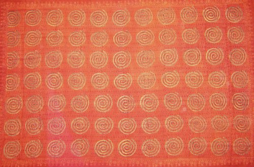 GURU SHOP Leichter Pareo, Sarong, Handbedrucktes Baumwolltuch, Herren/Damen, rot Kombination 23, Baumwolle, Size:One Size, 180x110 cm von GURU SHOP