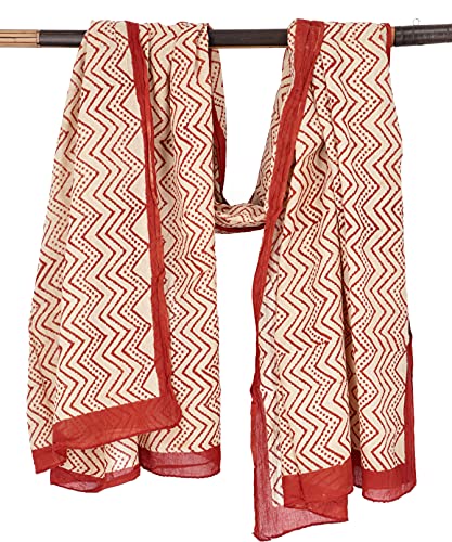 GURU SHOP Leichter Pareo, Sarong, Handbedrucktes Baumwolltuch, Herren/Damen, rot Kombination 8, Baumwolle, Size:One Size, 180x110 cm von GURU SHOP