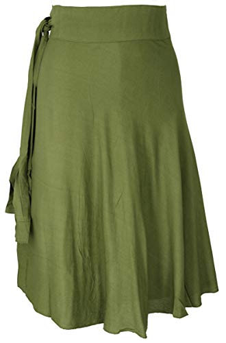 GURU SHOP Leichter Wickelrock, Sommerrock, Damen, Lemon, Synthetisch, Size:One Size von GURU SHOP