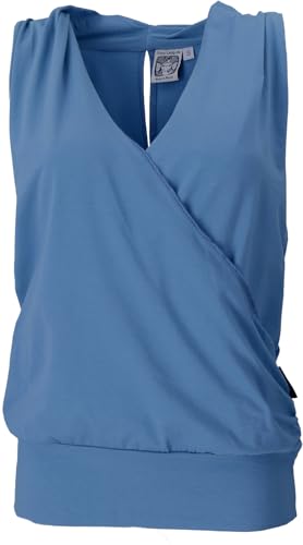 GURU SHOP Lockeres Yogashirt, Sommertop, ärmelloses Top aus Biobaumwolle - Blau, Damen, Size:XL von GURU SHOP