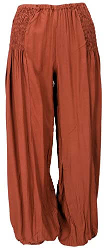 GURU SHOP Luftige Muckhose, Pluderhose, Pumphose, Rostorange, Synthetisch, Size:M/L (38) von GURU SHOP