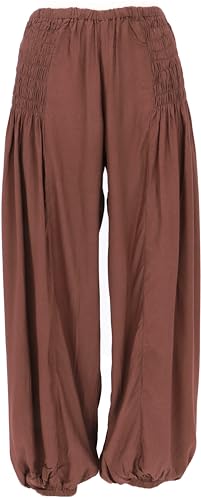 GURU SHOP Luftige Muckhose, Pluderhose, Pumphose, Hellbraun, Synthetisch, Size:S/M (36) von GURU SHOP