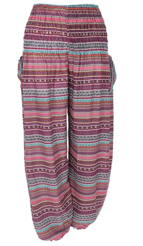 GURU SHOP Luftige Pluderhose, Sommerhose, Yogahose - Hibiscus, Damen, Synthetisch von GURU SHOP