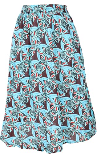 GURU SHOP Luftiger Knielanger Rock, Boho Sommerrock - Blau, Damen, Synthetisch, Size:M GURU SHOP Luftiger Knielanger Rock, Boho Sommerrock - Blau, Damen, Synthetisch, Size:M von GURU SHOP