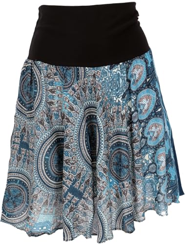 GURU SHOP Luftiger Minirock, Boho Sommerrock - Blau, Damen, Synthetisch von GURU SHOP
