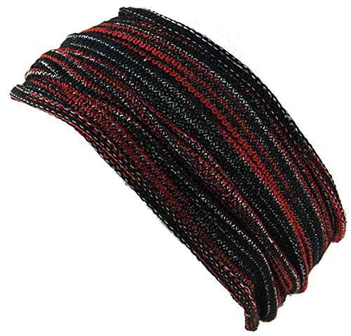 GURU SHOP Magic Hairband, Dread Wrap, Schlauchschal, Stirnband, Herren/Damen, Haarband Schwarz/rot, Baumwolle, Size:One Size von GURU SHOP