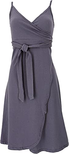 GURU SHOP Minikleid aus Bio-Baumwolle, Wickelkleid, Sommerkleid, Helles Violett, Size:L (40) von GURU SHOP