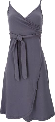GURU SHOP Minikleid aus Bio-Baumwolle, Wickelkleid, Sommerkleid - Helles Violett, Damen, Size:L von GURU SHOP
