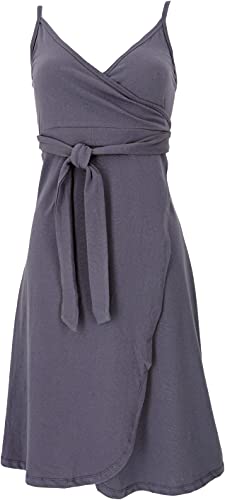 GURU SHOP Minikleid aus Bio-Baumwolle, Wickelkleid, Sommerkleid, Helles Violett, Size:XL (42) von GURU SHOP