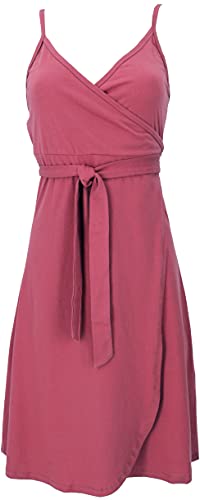 GURU SHOP Minikleid aus Bio-Baumwolle, Wickelkleid, Sommerkleid, Himbeerrot, Size:L (40) von GURU SHOP