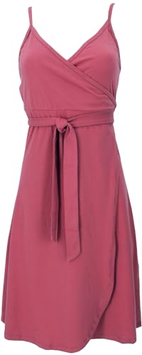 GURU SHOP Minikleid aus Bio-Baumwolle, Wickelkleid, Sommerkleid - Himbeerrot, Damen, Size:S von GURU SHOP