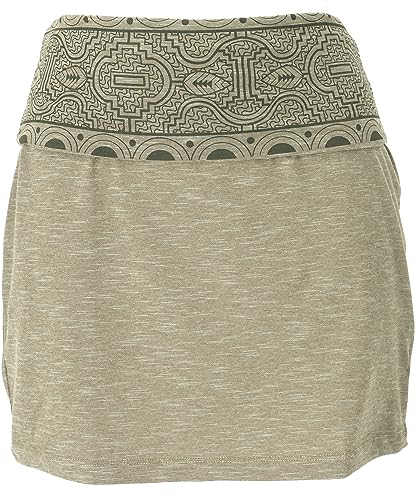 GURU SHOP Minirock aus Bio-Baumwolle, Organic Yoga Rock, Helles Olivgrün, Size:S (36) von GURU SHOP