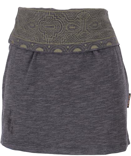 GURU SHOP Minirock aus Bio-Baumwolle, Organic Yoga Rock - Anthrazit, Schwarz, Size:L (40) von GURU SHOP