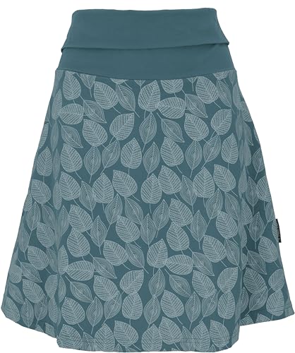 GURU SHOP Minirock aus Bio-Baumwolle, Tellerrock Herbstlaub Print Organic, Orion Blue, Size:M (38) von GURU SHOP