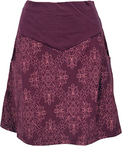 GURU SHOP Minirock aus Bio-Baumwolle, Tellerrock Organic, Bordeaux, Size:L (40) von GURU SHOP