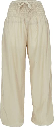 GURU SHOP Muckhose, Aladinhose mit Breitem Bund, Beige, Baumwolle, Size:M (38) von GURU SHOP