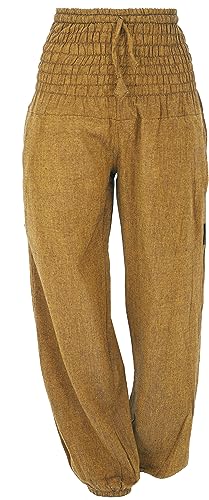 GURU SHOP Muckhose, Aladinhose mit Breitem Bund, Mustard, Baumwolle, Size:L (40) von GURU SHOP