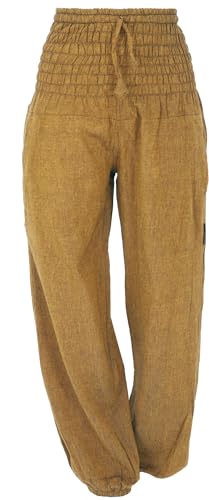 GURU SHOP Muckhose, Aladinhose mit Breitem Bund - Mustard, Damen, Baumwolle, Size:L von GURU SHOP