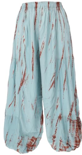 GURU SHOP Muckhose, Pluderhose, Batik Pumphose, Damen, Aqua, Synthetisch, Size:38 von GURU SHOP