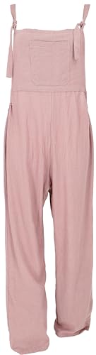 GURU SHOP Natürliche Latzhose, Sommerlatzhose, Luftiger Jumpsuit, Rosenholz, Baumwolle, Size:L (40) von GURU SHOP